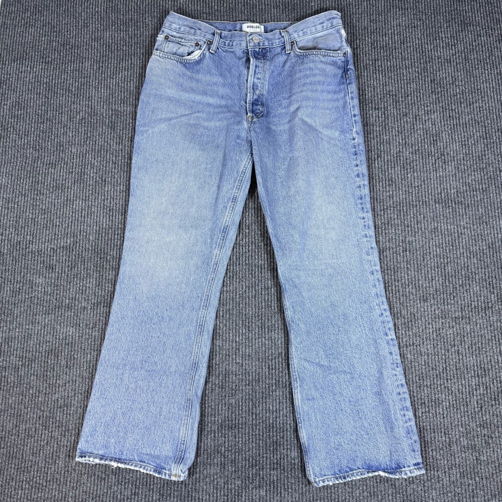Agolde Relaxed Bootcut Jeans Womens Size 31 31x30 Mid Rise Blue Baggy Light Wash